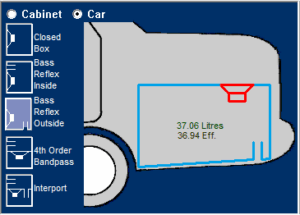 a screen shot of LOUDSOFt's automotive loudspeaker software design